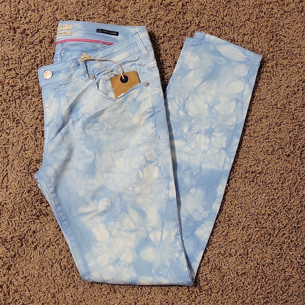 NWT Maison Scotch La Parisienne Skinny Fit Women's Jeans W29 L32 Tie Dye